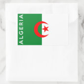 アルジェリア国旗の文字名 長方形シール (バッグ)
