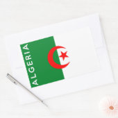アルジェリア国旗の文字名 長方形シール (封筒)