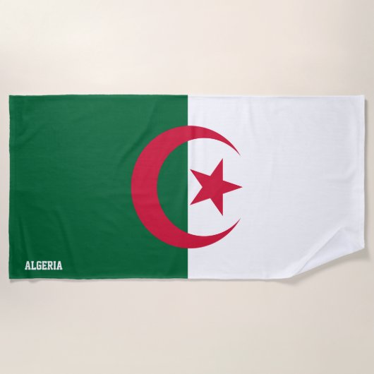アルジェリア国旗の華やかな愛国心 ビーチタオル (正面)