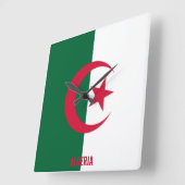 アルジェリア国旗の輝く愛国心 スクエア壁時計 (傾斜)