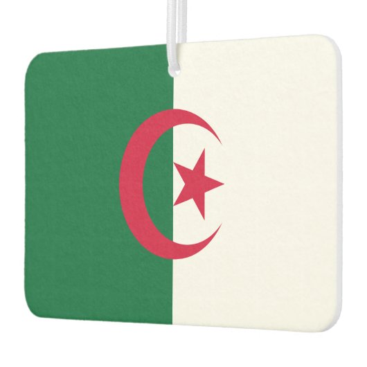アルジェリア国旗を持つカーエアーフレザー カーエアーフレッシュナー (左)