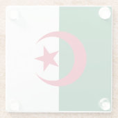 アルジェリア国旗を持つガラスコースター ガラスコースター (裏面)