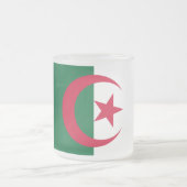 アルジェリア国旗を持つ曇り小さなガラスマグ フロストグラスマグカップ (中央)