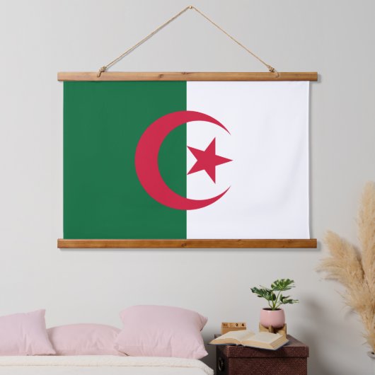 アルジェリア国旗を掲げたウォールタペストリー 吊り下げ型タペストリー (寝室)