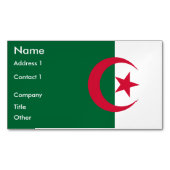 アルジェリア国旗を掲げた名刺マグネット マグネット名刺 (正面)