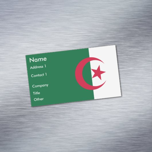 アルジェリア国旗を掲げた名刺マグネット マグネット名刺 (インサイチュ)