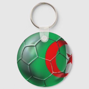 アルジェリア国旗アルジェリアのサッカーボールの選手 キーホルダー