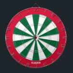 アルジェリア国旗パトリオのブルズアイ ダーツボード<br><div class="desc">アルジェリア国旗パトリオのブルズアイ・ダーツ委員会。狙いを定めるスタイル!この印象的なダーツボードは、アルジェリア国旗の色で飾られ、中央に非常に微妙に統合された国旗の小さな表現は、単なるゲーム以上の声明である。あなたはあなたのスローを完成するか、単に友達とおもしろいを持っているかどうか、このダーツボードは愛国心のスプラッシュをしゃれている任意の部屋にもたらす。ブルズアイを打つ準備は？ゲームを始めよう！©世界の国</div>