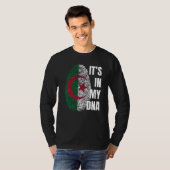 アルジェリア国旗Dna指紋ブラック歴史月間 Tシャツ (正面フル)