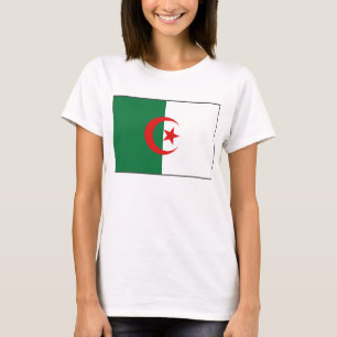 アルジェリア国旗x地図Tシャツ Tシャツ