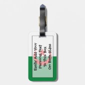 アルジェリア簡単ID ラゲッジタグ (裏面縦)