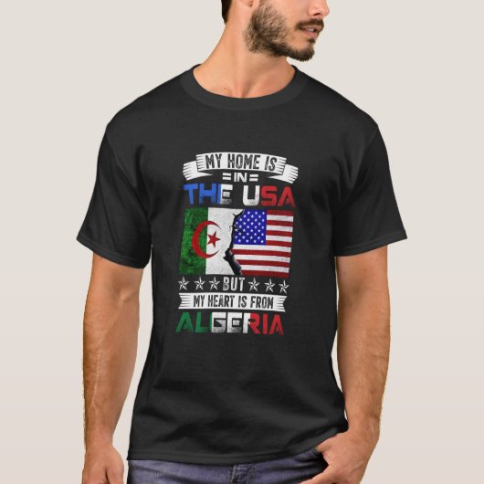アルジェリア系アメリカ人パトリオハートはアルジェリア出身 Tシャツ (正面)