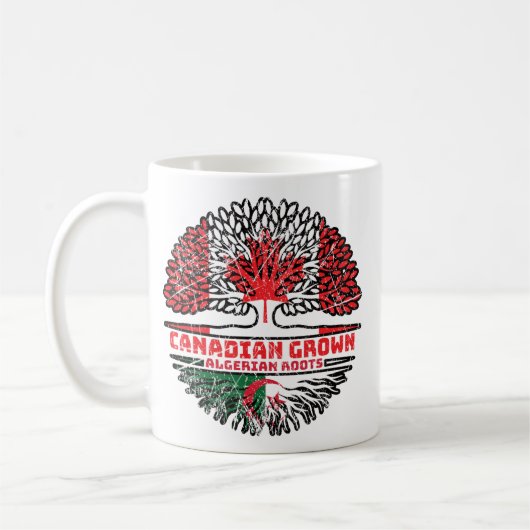 アルジェリア系カナダツリールーツ国旗 コーヒーマグカップ (左)