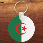 アルジェリア魚眼国旗のキーチェーン キーホルダー (正面)