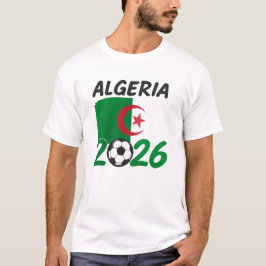 アルジェリア2026サッカーファンデザイン 三日月と星 Tシャツ