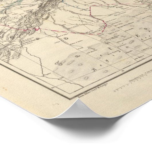 アルジェリア・アトラスの地図 ポスター (角)