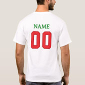 アルジェリア アラビア書道 カスタムネーム & ナンバー Tシャツ (裏面)