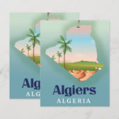 アルジェリア アルジェの地図 旅行ポスター (正面/裏面)