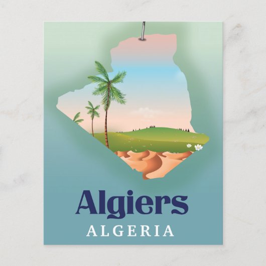 アルジェリア アルジェの地図 旅行ポスター (正面)