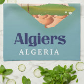 アルジェリア アルジェの地図 旅行ポスター キッチンタオル (折り畳み)