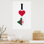 アルジェリア・バーティカルIハート・アルジェリア・カントリーFl ポスター (キッチン)