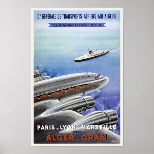 アルジェリア・ヴィンテージ旅行ポスター ポスター (正面)