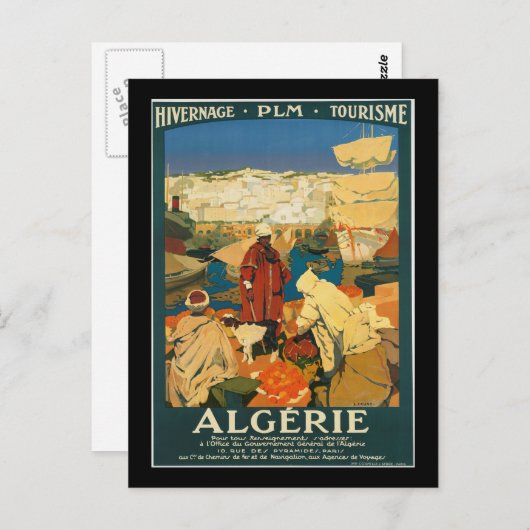 アルジェリア・ヴィンテージ旅行ポスター ポストカード (正面/裏面)