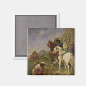 アルジェリア《鳥》ハヤブサ狩り マグネット (正面/裏面)