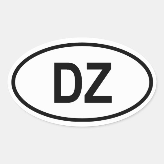 アルジェリア「DZ」 楕円形シール (正面)