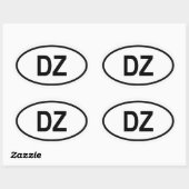 アルジェリア「DZ」 楕円形シール (シート)