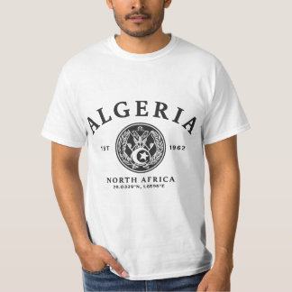 アルジェリア Est 1962 北アフリカ 座標 ヴィンテージ Tシャツ
