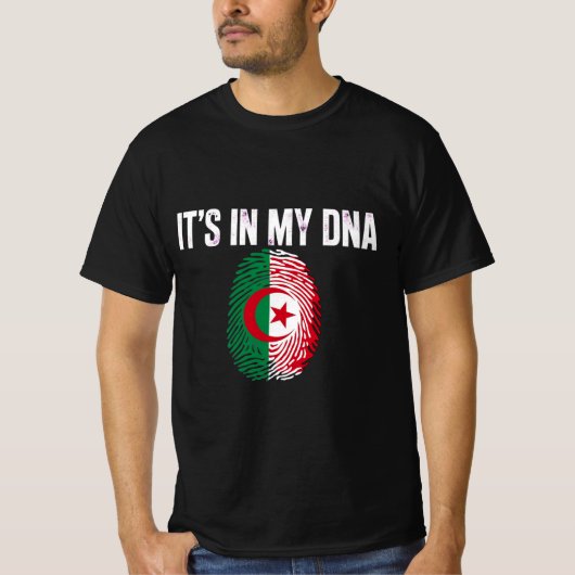 アルジェリア It's In My DNA Tシャツ - 国旗指紋 (正面)
