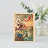 アルジェリーヴィンテージ鉄道ポスター1891 ポストカード (スタンド正面)