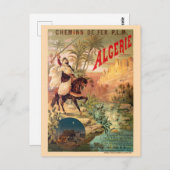 アルジェリーヴィンテージ鉄道ポスター1891 ポストカード (正面/裏面)
