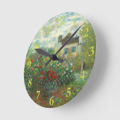 アルジェンティーユのモネ絵画アーティストガーデン ラウンド壁時計 (傾斜)