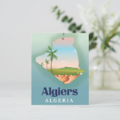 アルジェ・アルジェリア地図の旅行ポスター (スタンド正面)