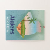 アルジェ・アルジェリア地図の旅行ポスター ジグソーパズル (横)