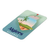 アルジェ・アルジェリア地図の旅行ポスター マグネット (左側)