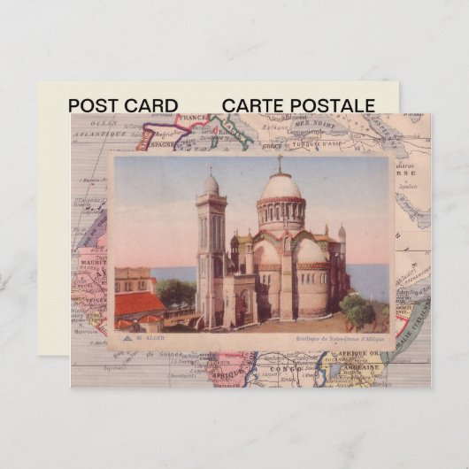 アルジェ、ノートルダム・ダフリカ教会 ポストカード (正面/裏面)