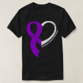 アルジマイマーズ病認識度フープルラブハートリブ Tシャツ (デザイン正面)