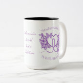 アルジマイマー認識度パープル蝶マグ ツートーンマグカップ (正面右)
