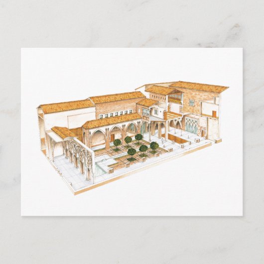 アルジャフェリア。サラゴサ・スペイン。イスラム宮殿。 ポストカード (正面)