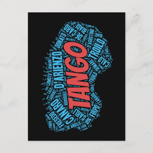 アルジャンタンゴミュージックオーケストラフォントワードアート ポストカード (正面)