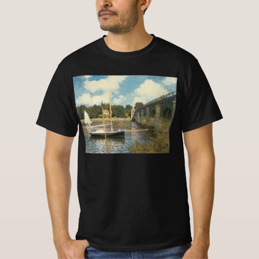 アルジャントゥイユの幹線道路橋(クロード・モネ) Tシャツ (正面)