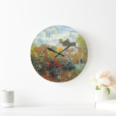 アルジャントゥーユのファインアートのMonetの庭 ラージ壁時計 (ホーム)