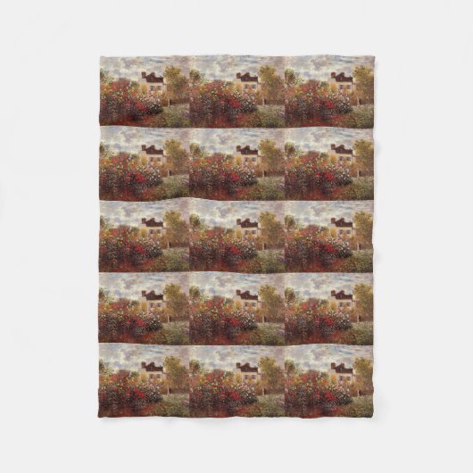 アルジャントゥーユの太陽のヴィンテージの花のmonetの庭 フリースブランケット (正面)