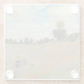 アルジャントゥーユの近くのクロード・モネ|の野生のケシ、 ガラスコースター (裏面)