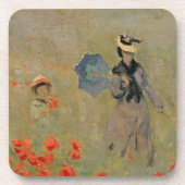 アルジャントゥーユの近くのクロード・モネ|の野生のケシ、 コースター (正面)