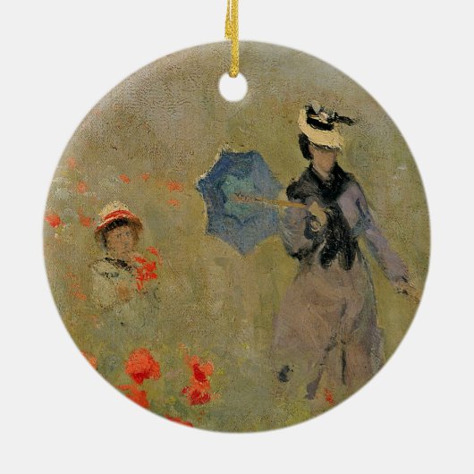 アルジャントゥーユの近くのクロード・モネ|の野生のケシ、 セラミックオーナメント (裏面)