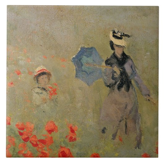 アルジャントゥーユの近くのクロード・モネ|の野生のケシ、 タイル (正面)